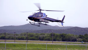 helicopter in flight in Aniak, Alaska