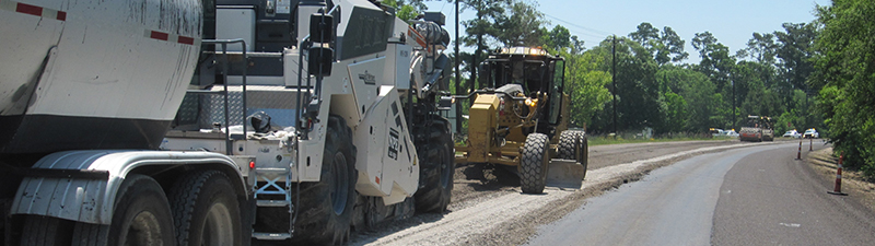 construction zone for full depth reclamation with asphalt binders along rural roadway